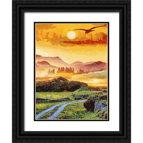 Romantic Sunset IV Black Ornate Wood Framed Art Print with Double Matting by Medeiros, Celito