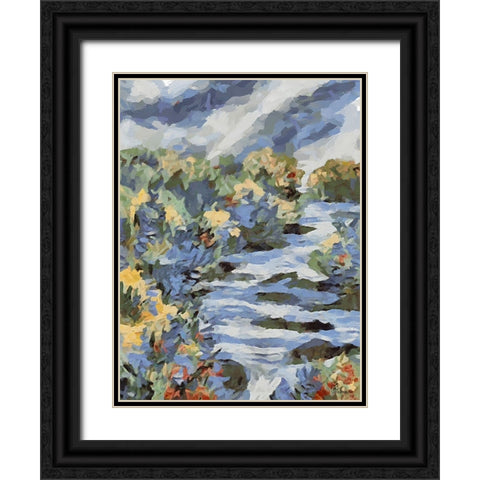 Landscapes in Monet Style IV Black Ornate Wood Framed Art Print with Double Matting by Medeiros, Celito