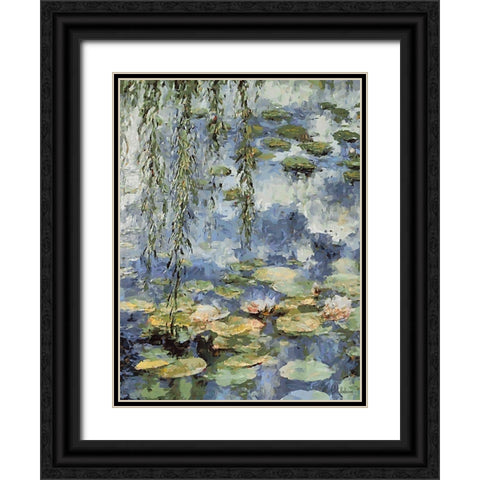 Landscapes in Monet Style VI Black Ornate Wood Framed Art Print with Double Matting by Medeiros, Celito