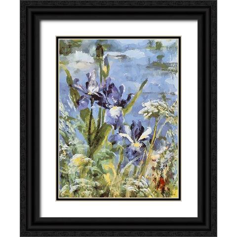 Landscapes in Monet Style VII Black Ornate Wood Framed Art Print with Double Matting by Medeiros, Celito