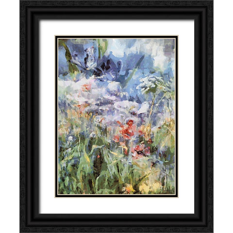 Landscapes in Monet Style VIII Black Ornate Wood Framed Art Print with Double Matting by Medeiros, Celito