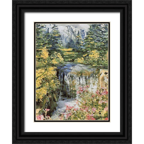 Landscapes in Monet Style X Black Ornate Wood Framed Art Print with Double Matting by Medeiros, Celito