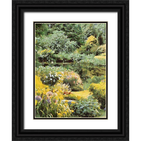 Landscapes in Monet Style XVIII Black Ornate Wood Framed Art Print with Double Matting by Medeiros, Celito