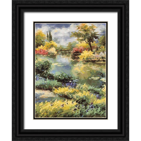 Landscapes in Monet Style XIX Black Ornate Wood Framed Art Print with Double Matting by Medeiros, Celito