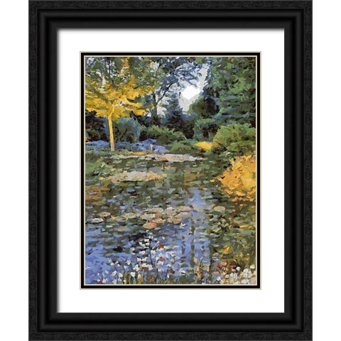 Landscapes in Monet Style XX Black Ornate Wood Framed Art Print with Double Matting by Medeiros, Celito