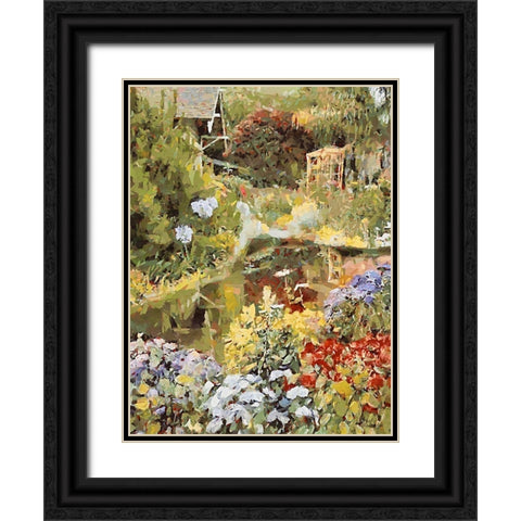 Landscapes in Monet StyleXXI Black Ornate Wood Framed Art Print with Double Matting by Medeiros, Celito