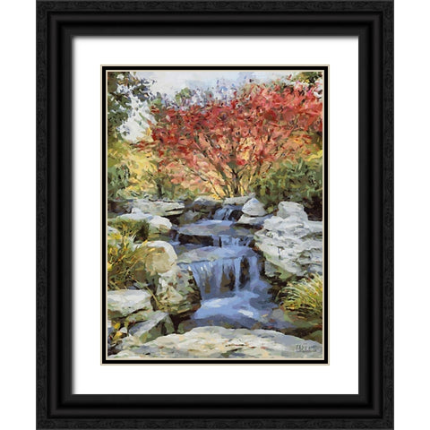 Landscapes in Monet Style XXIII Black Ornate Wood Framed Art Print with Double Matting by Medeiros, Celito