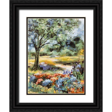 Landscapes in Monet Style XXVI Black Ornate Wood Framed Art Print with Double Matting by Medeiros, Celito