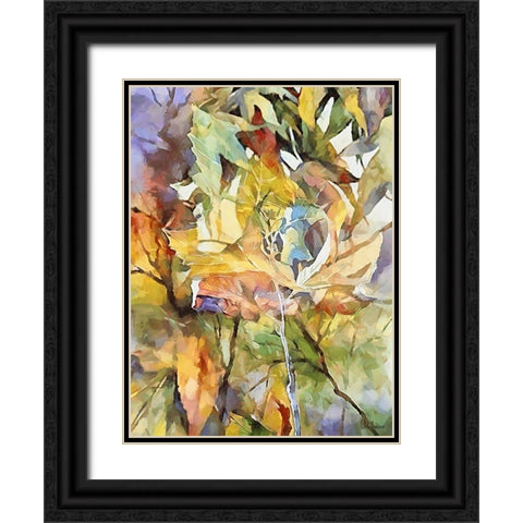 Autumn Leaves VI Black Ornate Wood Framed Art Print with Double Matting by Medeiros, Celito