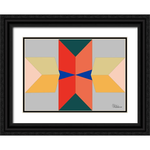 A Game with Abstract Shapes XXXVIII Black Ornate Wood Framed Art Print with Double Matting by Medeiros, Celito