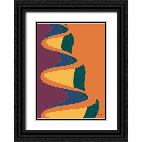 A Game with Abstract Shapes XXXIX Black Ornate Wood Framed Art Print with Double Matting by Medeiros, Celito