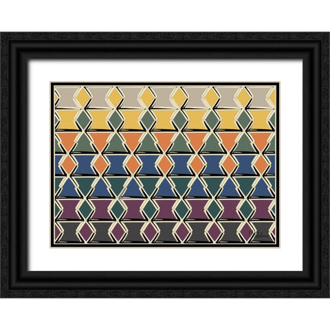 A Game with Abstract Shapes XLI Black Ornate Wood Framed Art Print with Double Matting by Medeiros, Celito