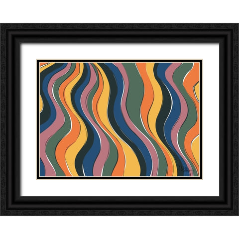 A Game with Abstract Shapes XLII Black Ornate Wood Framed Art Print with Double Matting by Medeiros, Celito