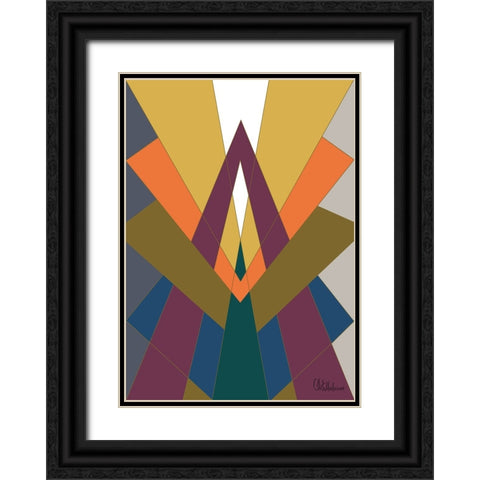 A Game with Abstract Shapes XLIII Black Ornate Wood Framed Art Print with Double Matting by Medeiros, Celito