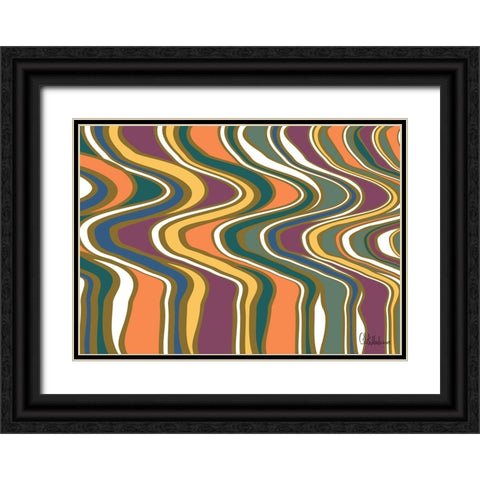 A Game with Abstract Shapes XLIV Black Ornate Wood Framed Art Print with Double Matting by Medeiros, Celito