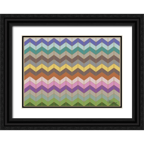 A Game with Abstract Shapes L Black Ornate Wood Framed Art Print with Double Matting by Medeiros, Celito
