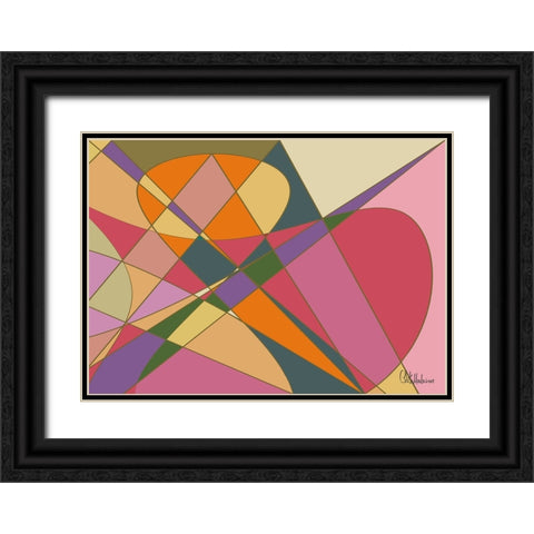 A Game with Abstract Shapes LI Black Ornate Wood Framed Art Print with Double Matting by Medeiros, Celito