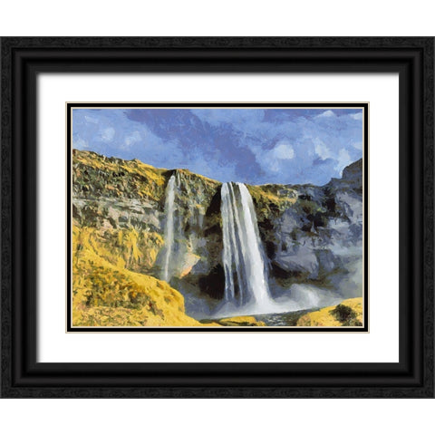 Beautiful nature in Iceland XL Black Ornate Wood Framed Art Print with Double Matting by Medeiros, Celito