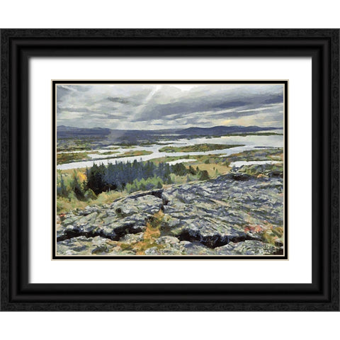 Beautiful nature in Iceland XLVIII Black Ornate Wood Framed Art Print with Double Matting by Medeiros, Celito