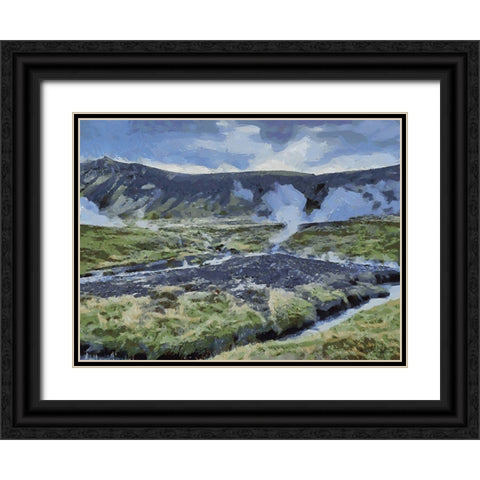 Beautiful nature in Iceland IL Black Ornate Wood Framed Art Print with Double Matting by Medeiros, Celito