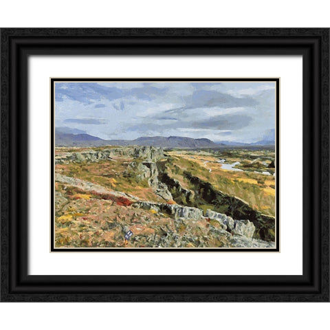 Beautiful nature in Iceland LVIII Black Ornate Wood Framed Art Print with Double Matting by Medeiros, Celito