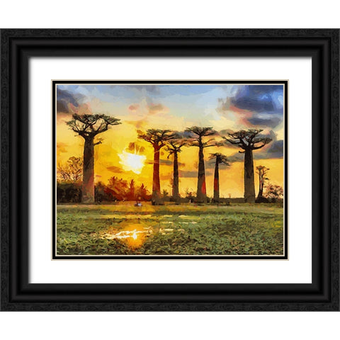Travel Destination around the World XLI Black Ornate Wood Framed Art Print with Double Matting by Medeiros, Celito
