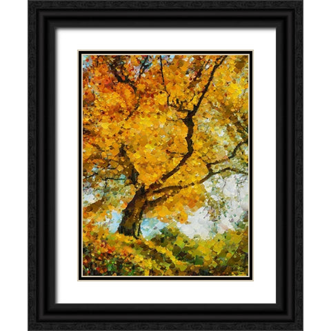 Collectio of Bloomin and Autumn Trees IX Black Ornate Wood Framed Art Print with Double Matting by Medeiros, Celito
