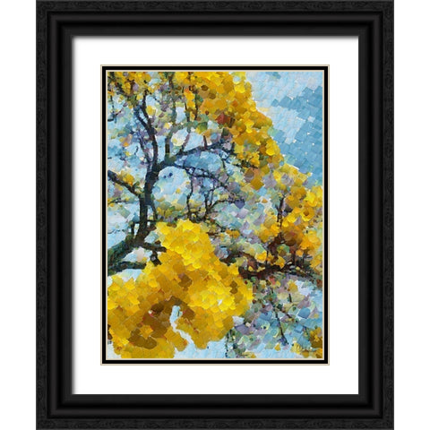 Collectio of Bloomin and Autumn Trees XI Black Ornate Wood Framed Art Print with Double Matting by Medeiros, Celito
