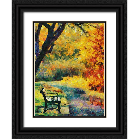 Collectio of Bloomin and Autumn Trees XV Black Ornate Wood Framed Art Print with Double Matting by Medeiros, Celito