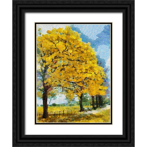 Collectio of Bloomin and Autumn Trees XVI Black Ornate Wood Framed Art Print with Double Matting by Medeiros, Celito