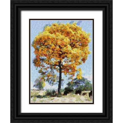 Collectio of Bloomin and Autumn Trees XVIII Black Ornate Wood Framed Art Print with Double Matting by Medeiros, Celito