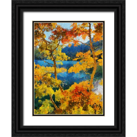 Collectio of Bloomin and Autumn Trees XIX Black Ornate Wood Framed Art Print with Double Matting by Medeiros, Celito