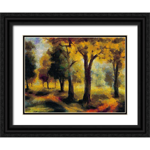 Collectio of Bloomin and Autumn Trees XXVII Black Ornate Wood Framed Art Print with Double Matting by Medeiros, Celito
