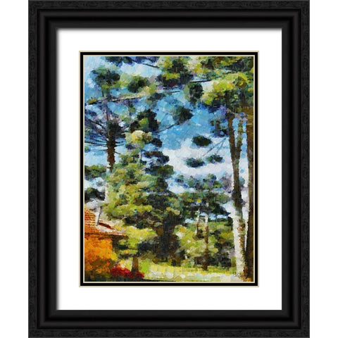 Collectio of Bloomin and Autumn Trees XXXII Black Ornate Wood Framed Art Print with Double Matting by Medeiros, Celito