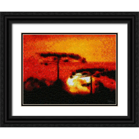 Collectio of Bloomin and Autumn Trees XLII Black Ornate Wood Framed Art Print with Double Matting by Medeiros, Celito