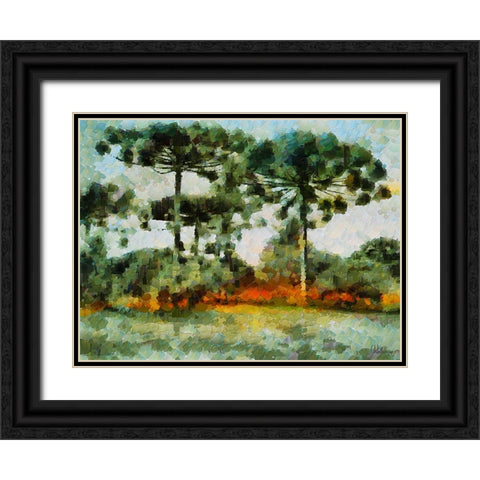 Collectio of Bloomin and Autumn Trees XLIII Black Ornate Wood Framed Art Print with Double Matting by Medeiros, Celito