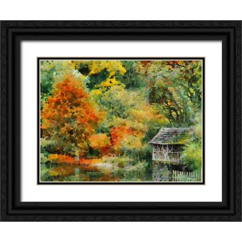 Collectio of Bloomin and Autumn Trees XLVI Black Ornate Wood Framed Art Print with Double Matting by Medeiros, Celito