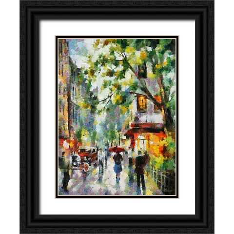 Rainy Days in European Cities XVII Black Ornate Wood Framed Art Print with Double Matting by Medeiros, Celito