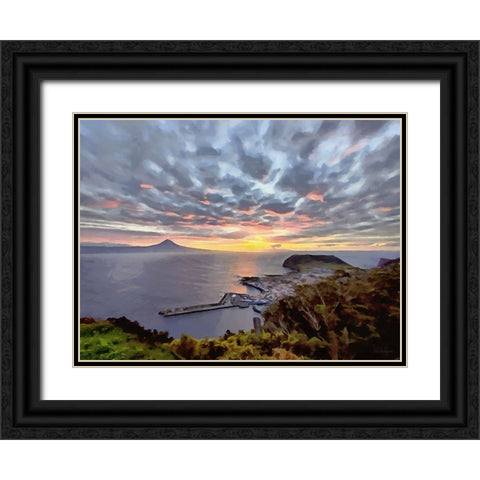 Sunset near the Volcano Black Ornate Wood Framed Art Print with Double Matting by Medeiros, Celito