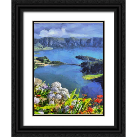View of the Coast VI Black Ornate Wood Framed Art Print with Double Matting by Medeiros, Celito