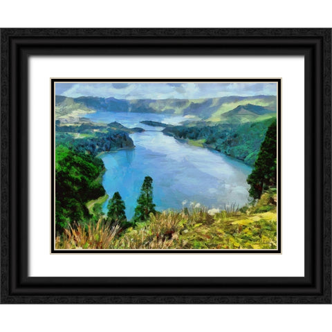 View of the Coast VII Black Ornate Wood Framed Art Print with Double Matting by Medeiros, Celito