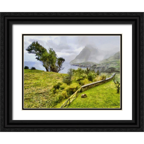 View of the Coast VIII Black Ornate Wood Framed Art Print with Double Matting by Medeiros, Celito