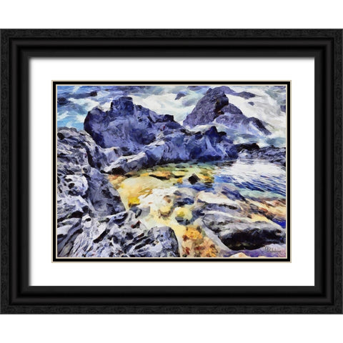 Bay between Rocks II Black Ornate Wood Framed Art Print with Double Matting by Medeiros, Celito