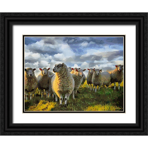Sheep and Goat Collection V Black Ornate Wood Framed Art Print with Double Matting by Medeiros, Celito