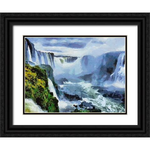 Iguazu Watterfalls VII Black Ornate Wood Framed Art Print with Double Matting by Medeiros, Celito