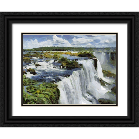 Iguazu Watterfalls VIII Black Ornate Wood Framed Art Print with Double Matting by Medeiros, Celito