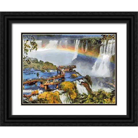Iguazu Watterfalls XI Black Ornate Wood Framed Art Print with Double Matting by Medeiros, Celito