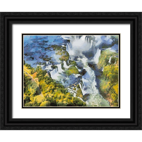 Iguazu Watterfalls XII Black Ornate Wood Framed Art Print with Double Matting by Medeiros, Celito
