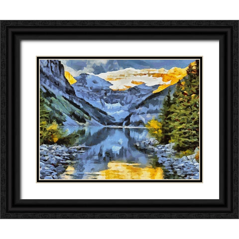 Lake Louise Canada Black Ornate Wood Framed Art Print with Double Matting by Medeiros, Celito