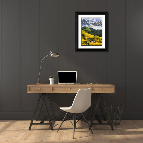 Dolomity Mountains Black Ornate Wood Framed Art Print with Double Matting by Medeiros, Celito